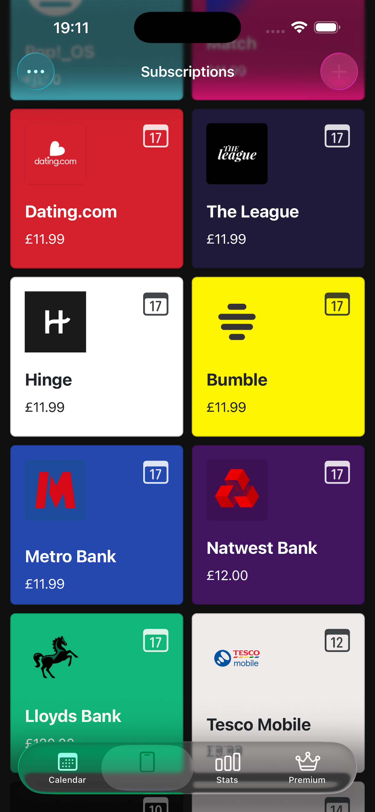 Sublime Subscriptions list view